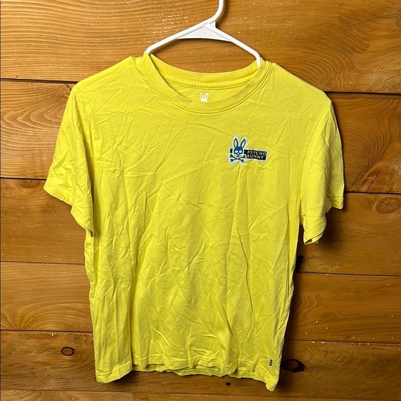 Psycho Bunny Mens Citrus Yellow Graphic T-Shirt 4 Streetwear Casual Short Sleeve - Picture 1 of 8